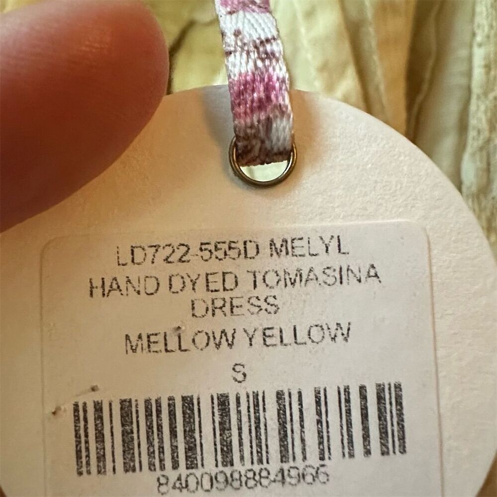 LoveShackFancy Tomasina Mini Dress Yellow Embroidered Puff Sleeve S - Picture 5 of 5